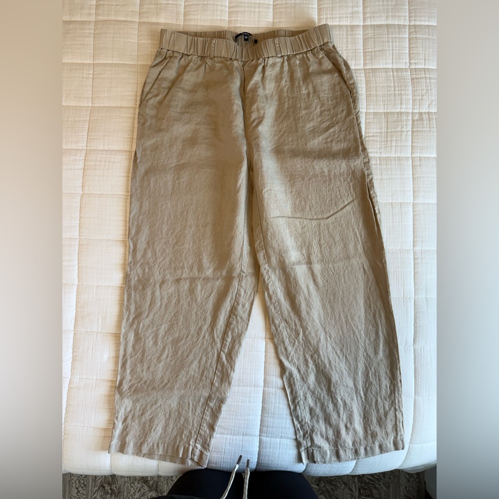 Quince 100% European Linen Pants, size M, color Driftwood
